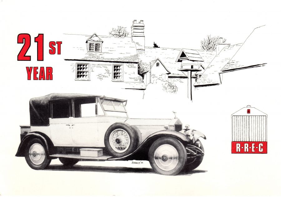 1978 - 21st Anniversary.  The President's 1924 Silver Ghost outside his house in Yarnton